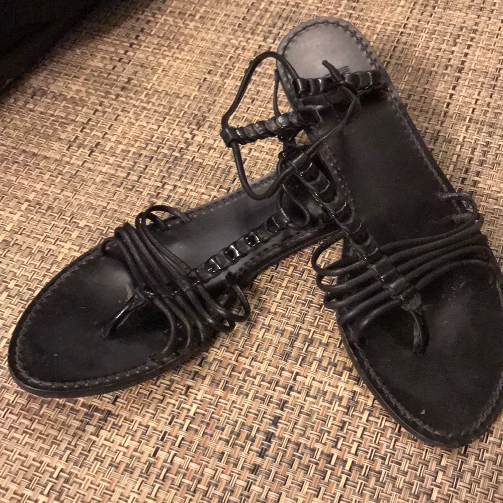 Belle Sigerson Morrison black leather gladiator